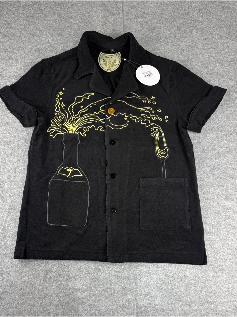 NWT Tombolo Big Brut Champagne Terry Cabana Shirt XS
